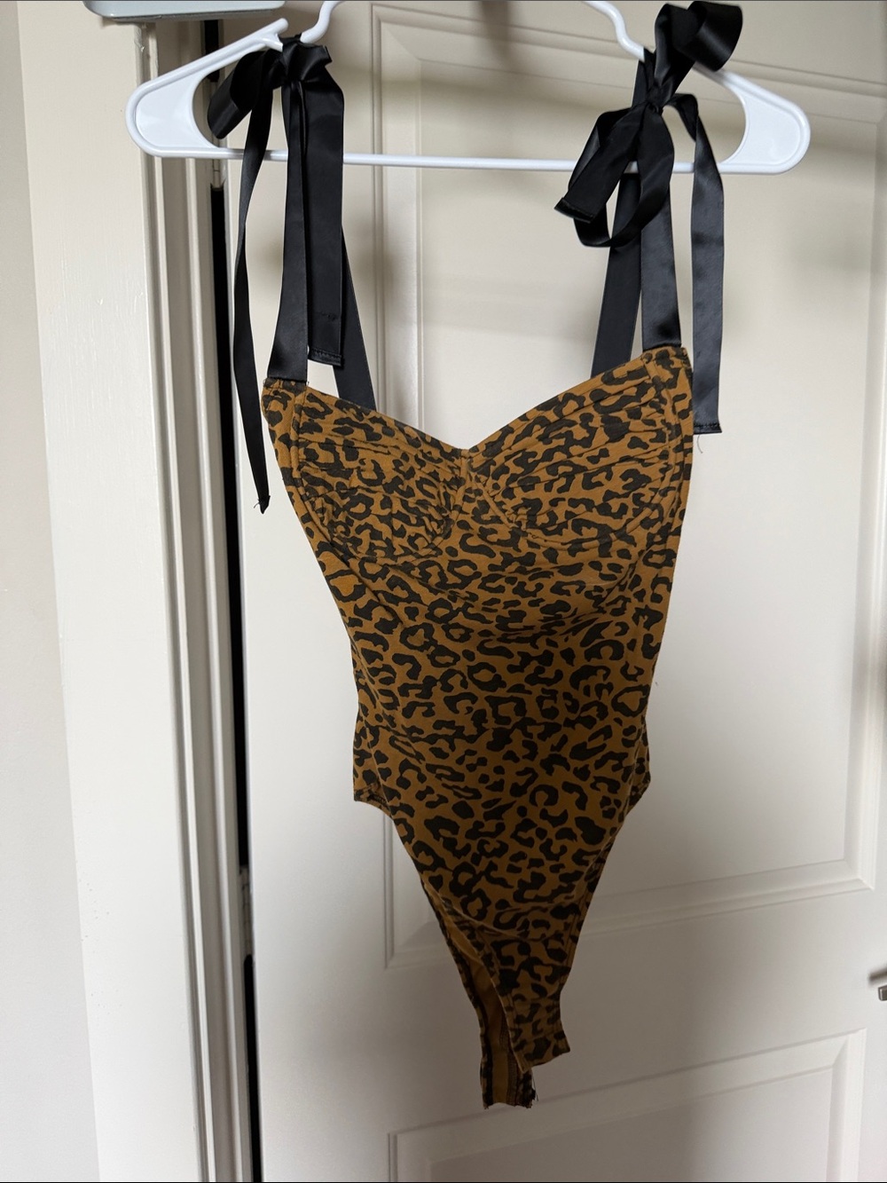 Womens Leopard-Print Bodysuit